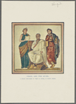 Virgil and two muses. A mosaic discovered in 1896 at Sousse, in North Africa.
