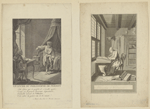 Le lever du philosophe de Ferney. Du dieu qui le posse'de il s'eveille agité; O toy! de la pensée heureux d'epositaire, Ecris, "Le reveil de Voltaire, "Est celui de génie ou de la vérité." / a baste chez Chrn. de Mechel graveur.  [Voltaire at his desk.]