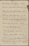 [Notes on flowers]. Holograph notes on flowers and flowering dates.