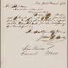 Trow, John F., ALS to John Thoreau. Mar. 5, 1856.