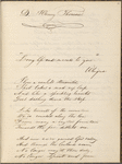 "I love a careless streamlet..." Poem in: Russell, Charles Theodore, Memento of my class mates, Autograph album from Harvard, 1837.