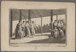 Capt Wallis, on his arrival at O'Taheite, in conversation with Oberea the Queen, while her attendants are performing a favorite dance called the Timrodee. 