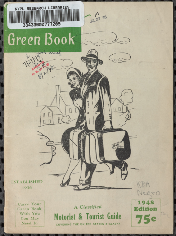 Cover of 1948 Green Book, a resource to help African Americans find lodging and restaurants