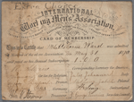 International Working Men's Association card of membership