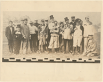 George M. Cohan's baseball team on the Polo Grounds baseball field: Frank Fay, Willie Pincus, Abe Thalheimer, Tommy Ross, Abe Erlanger, Jack Gleason, George M. Cohan, Joe Humphreys, Sam A. Scribner, Terry  McGovern, Jack Welch, Jules Hurtig, DeWolfe Hopper, George Beban, Sammy Levy, James J. Morton and Charlie Murray 
