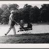 Grandfather and grandchild in a London park