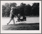 Grandfather and grandchild in a London park