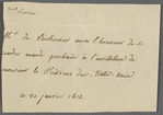 Letter from M. de Richecour