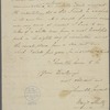 Letter from Benjamin Shultz