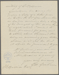 Letter from George Graham