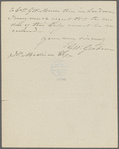 Letter from George Graham