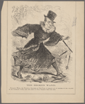 The broken wand. Thurlow Weed, the political sorcerer of New-York, is thrown out of business by the collapse of his talismanic wand, amid the jeers of Owly Greeley from the tree.