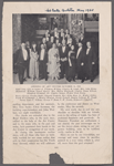 Opening of Art Center October 31, 1921. First line, left to right--J. Thomson Willing, Charles R. Lamb, Mrs. John Henry Hammond, William Laurel Harris, Mrs. Ripley Hitchcock, Charles Dana Gibson, Elizabeth Grimball, Dr. Charles Jaeger, Walter Scott Perry. Back--George Gordon Battle, Edward Penfield, Mrs. Elihu Root, Jr., Walter Gilliss, Frank Weitenkampf; J. Monroe Hewlett, Joseph Pennell, Stanley Lothrop, W. Frank Purdy, Louis C. Tiffany; George F. Kunz, F.W. Goudy, Heyworth Campbell