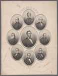 President and cabinet. President of the United States. Abraham Lincoln. Secretary of State William H. Seward. Secretary of the Treasury Salmon P. Chase. Edwin M. Stanton Sec. of War. Montgomery Blair P.M. Gen. Vice President Hannibal Hamlin. Edward Bates Atty. Gen. Gideon Welles Sec. of the Navy. Caleb B. Smith.