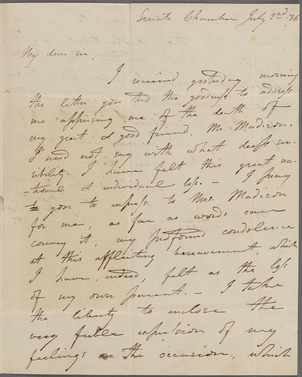 Letter from William Cabell Rives to John Payne Todd - NYPL Digital ...