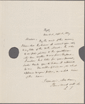Letter from Dolley Madison to Lewis Tappan and a reply from Lewis Tappan to Dolley Madison