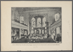 Interior of Wesley Chapel, City Road, showing Wesley's old pulpit and the two memorial columns contributed by American Methodists