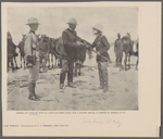 General Joe Wheeler, with his famous machete taken from a Spanish officer, is greeted by General Young.