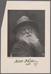 Walt Whitman Sept: '87 [signature]