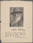 Walt Whitman 1883 [signature]...