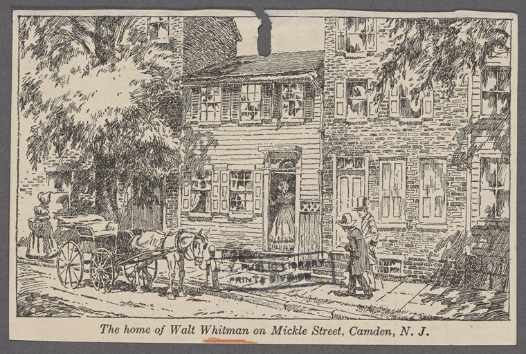 The home of Walt Whitman on Mickle Street, Camden, N.J. NYPL Digital