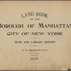Land Book of the Borough of Manhattan, City of New York [Title Page]