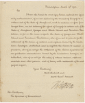 Letter to the Governor of Connecticut