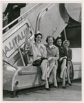Lupe Serrano, Lucia Chase, Nora Kaye and Ruth Ann Koesun embarking on European Tour, 4-25-58, from Idlewild Airport