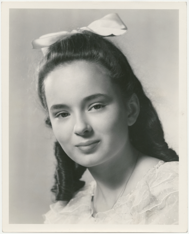 Publicity portrait of Ann Blyth in costume for the stage production ...