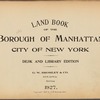 Land Book of the Borough of Manhattan, City of New York [Title Page]