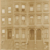 Brownstones and brick row house; Boulevard type lamp