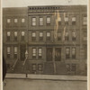 Brownstones; boulevard type lamp
