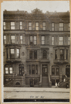 Renaissance Revival brownstones; children on stoop
