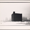 Windowless building in the snow