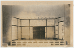 Empty stage showing set design by William Pennington and Micio Itow for the Washington Square Players stage production Bushido