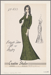 Brocade dress and jacket with beading