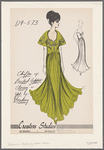 Chiffon dress with beaded zipper closing and jacket with beading