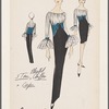 3 tone pleated chiffon and crepe dress