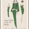 Brocade ensemble with fur trim and beading