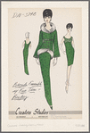 Brocade ensemble with fur trim and beading