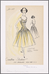 Sleeveless chiffon dress with low back, finely tucked bodice and garland effect on dress straps, neckline and skirt border