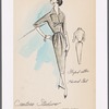 Striped cotton dress with pointed collar and bib-style effect on bodice