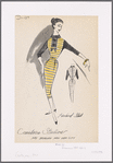Jumper-style striped dress with contrast placket, collar and sleeves and back closing