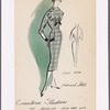Glen plaid sheath dress with asymmetric bodice buttons and in-seam front pocket