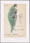 Glen plaid sheath dress with asymmetric bodice buttons and in-seam front pocket