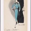 Sheath dress with plastron, portrait collar and neckline bow