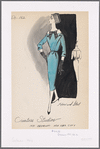 Sheath dress with plastron, portrait collar and neckline bow