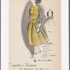 Jumper-style dress with bib-style front detail repeated at waist