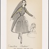Fly-front shirtwaist dress with Peter Pan collar, large patch pockets on full skirt and plaid jacket