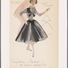 Crepe and tafetta bouffant dress with contrast-fabric yoke detail and bow trim
